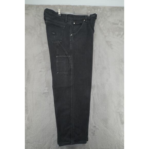 Calvin Klein Jeans Black Carpenter Denim Pants Workwear Utility 100% Cotton Men - Picture 4 of 10